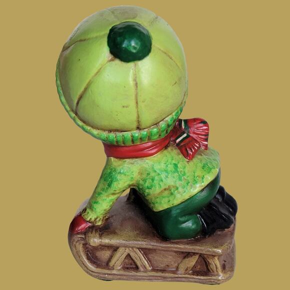 Vintage 1978 "Slippin and Slidin" Holiday Sledding Children Figurines - Picture 4 of 8